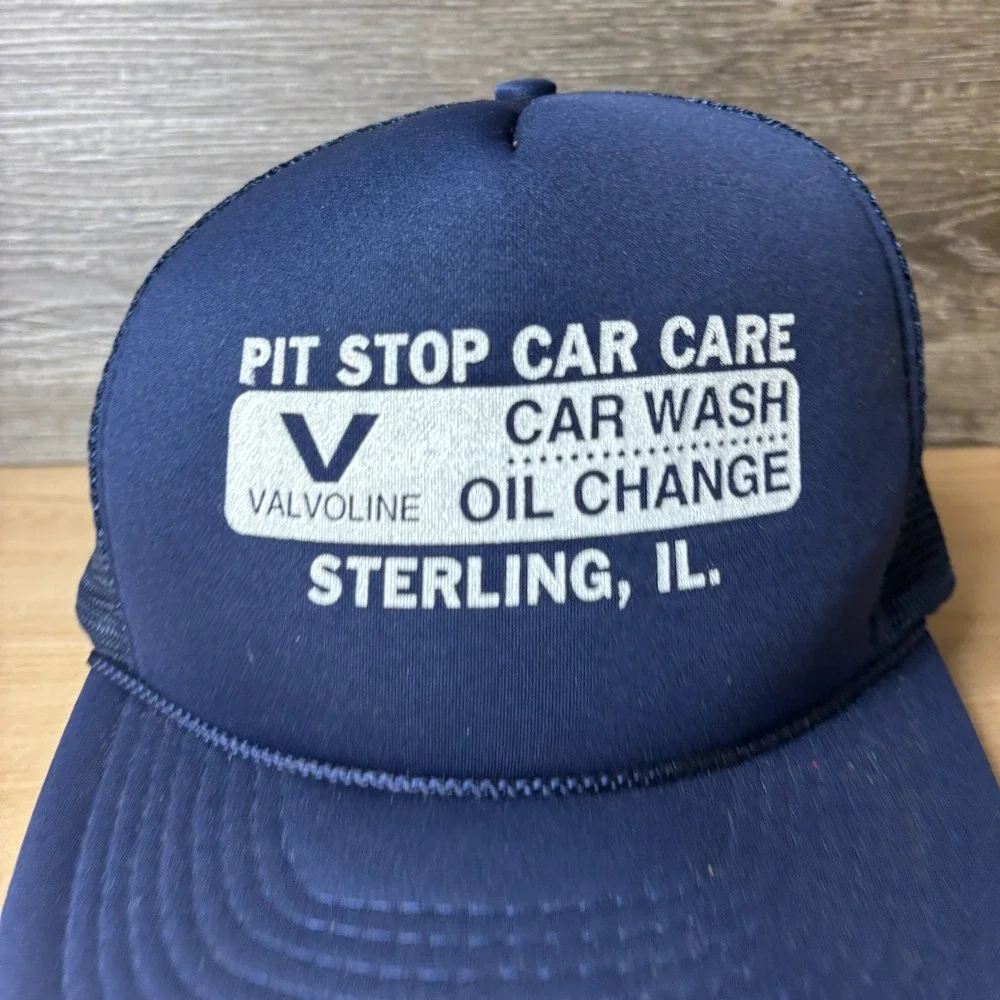Vintage Valvoline Hat Cap Snap Back Blue Trucker Sterling Illinois